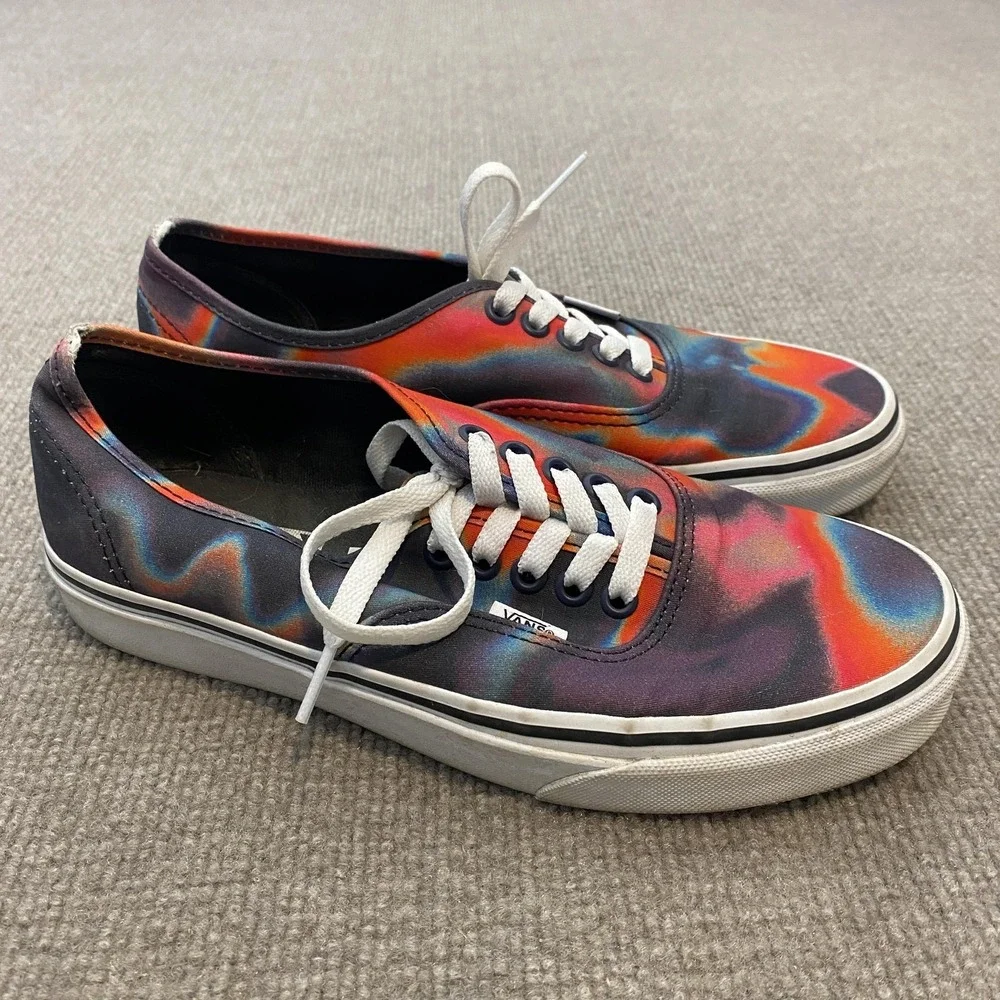 Vans Authentic Shoes Mens 6.5 Womens 8 Multicolor Tie Dye Canvas Casual Sneakers